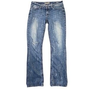BKE Denim Payton Jeans Womens 30 Bootcut Distressed Western Thick Stitch Cowgirl